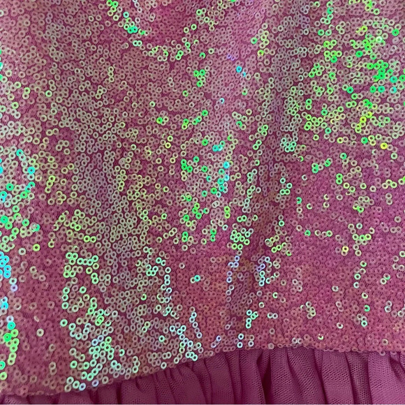 NWT Cat & Jack Girls' Sleeveless Ombre Sequin Tiered Tull Dress - Large (10/12) - Picture 4 of 6